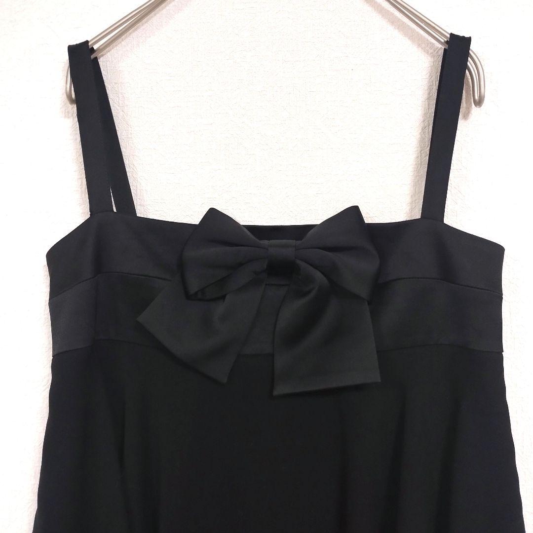 barbie バービー リボン付きブラックキャミ 3段フリルドレス S ボタン 2