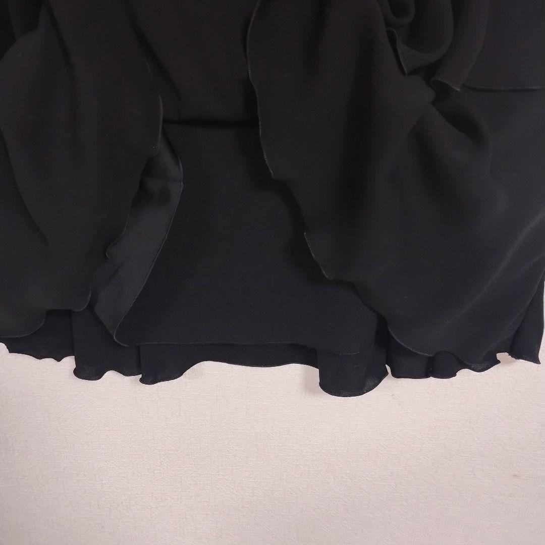 barbie バービー リボン付きブラックキャミ 3段フリルドレス S ボタン 5