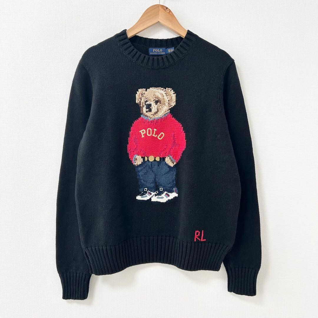 美品✨ラルフローレン　ポロベアニット　ブラック　XS