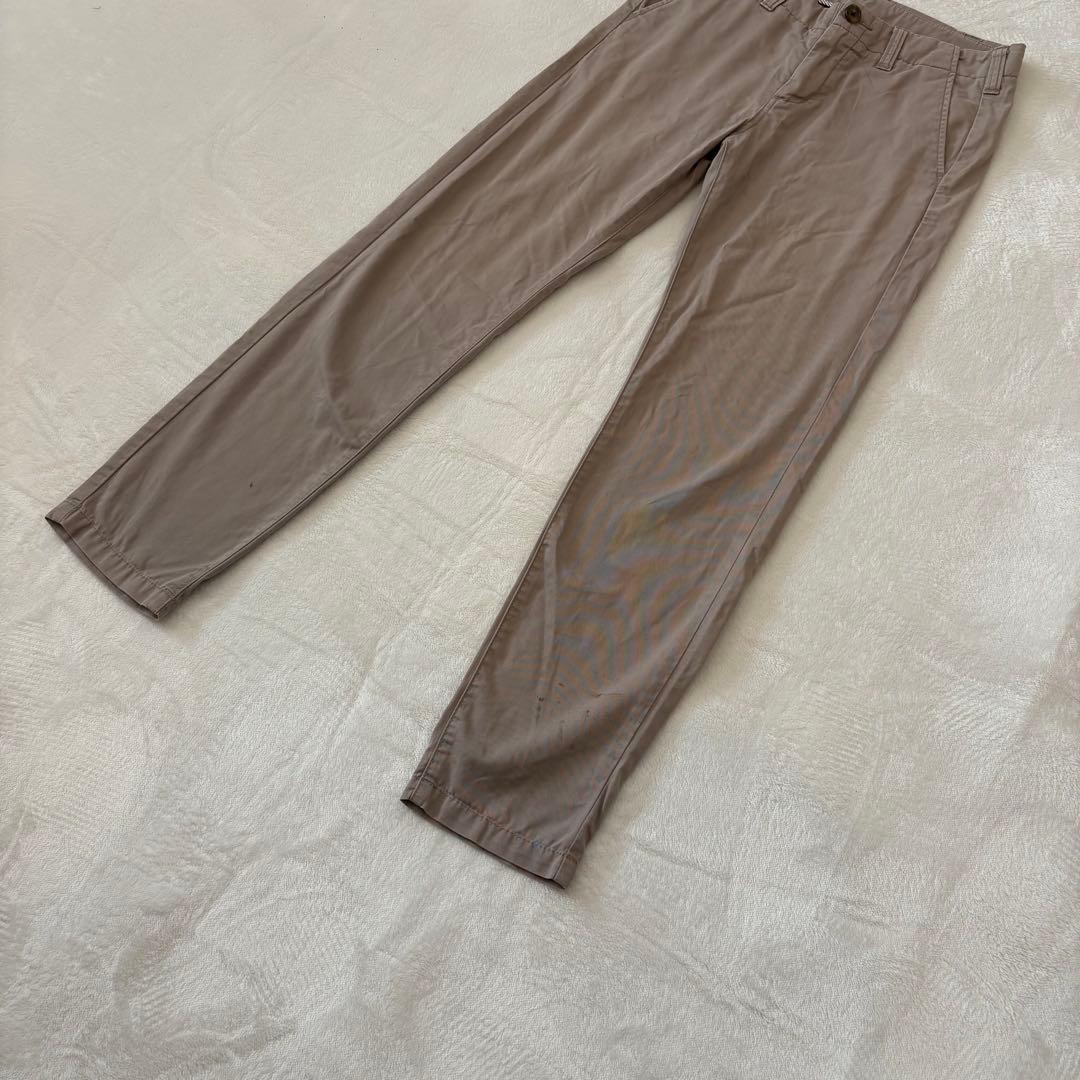 .ユニクロ　チノパン テーパードパンツ　ベージュ 綿100% M 無地　シンプル 3