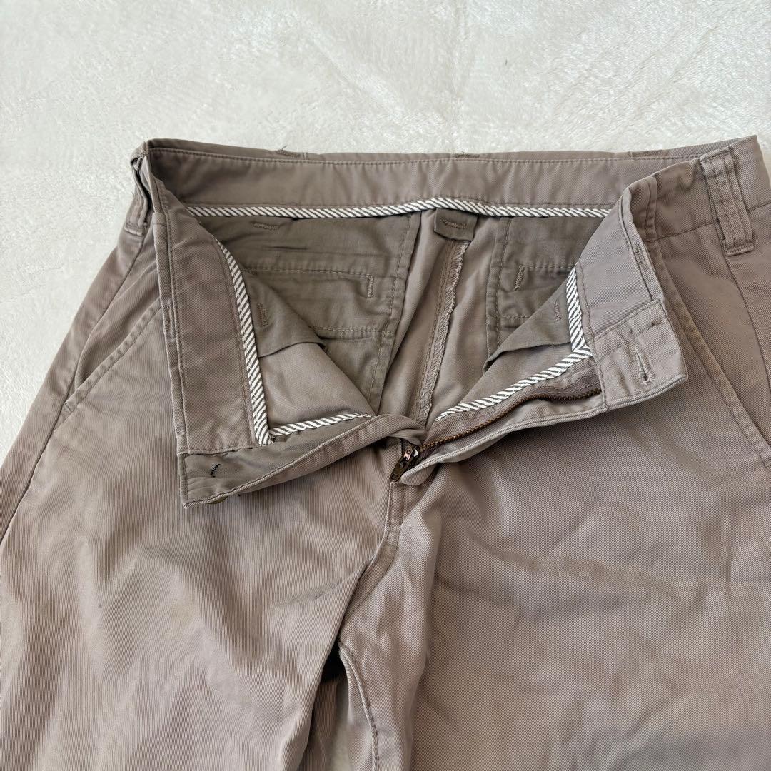 .ユニクロ　チノパン テーパードパンツ　ベージュ 綿100% M 無地　シンプル 6