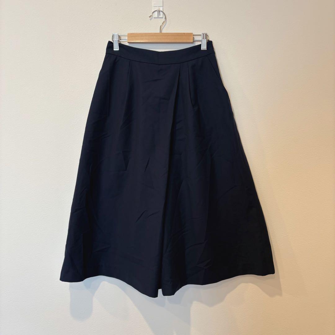 テチチ ガウチョパンツ ワイド フレア 紺色　ネイビー F 上品　ゆったり