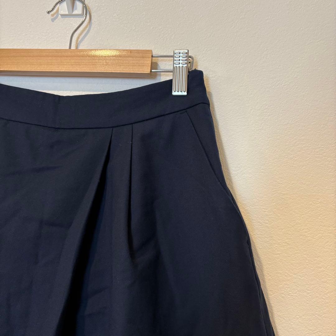 テチチ ガウチョパンツ ワイド フレア 紺色　ネイビー F 上品　ゆったり 2