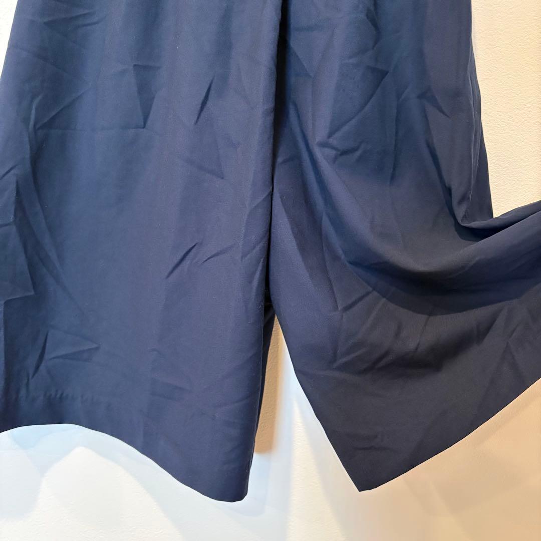 テチチ ガウチョパンツ ワイド フレア 紺色　ネイビー F 上品　ゆったり 3