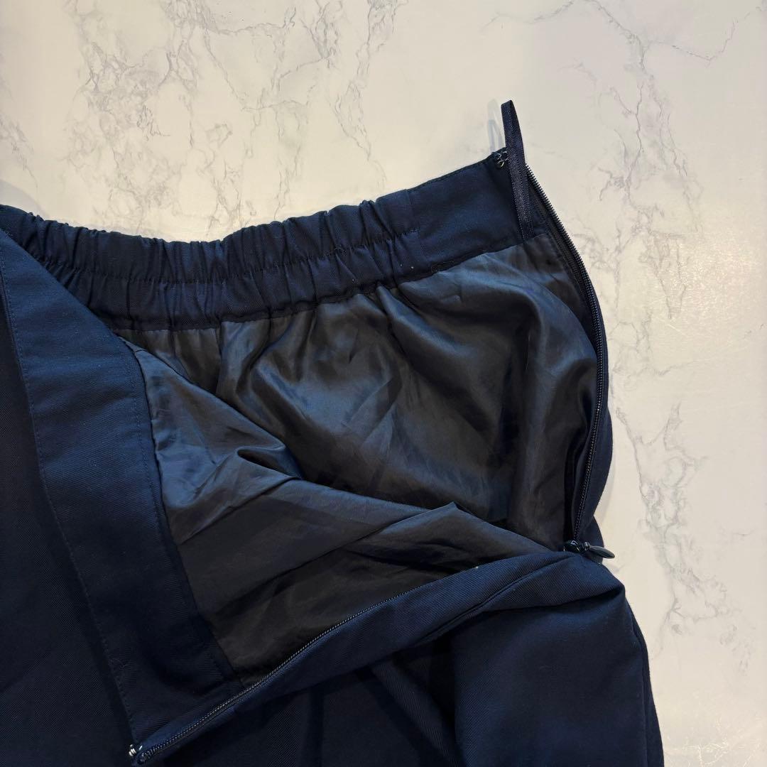 テチチ ガウチョパンツ ワイド フレア 紺色　ネイビー F 上品　ゆったり 7