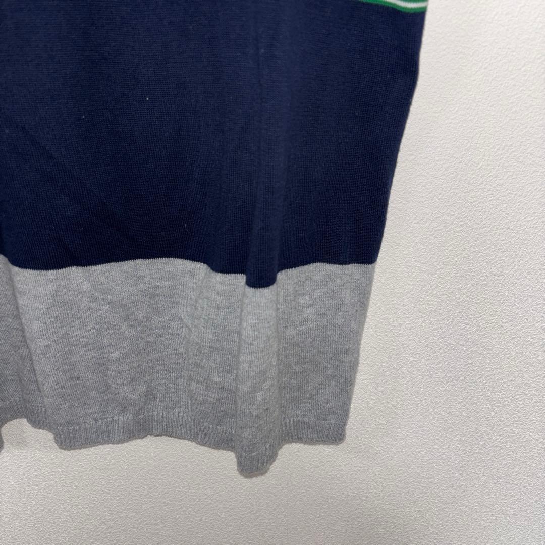 HARE ボーダー TシャツサマーニットSグリーンネイビーd660 9