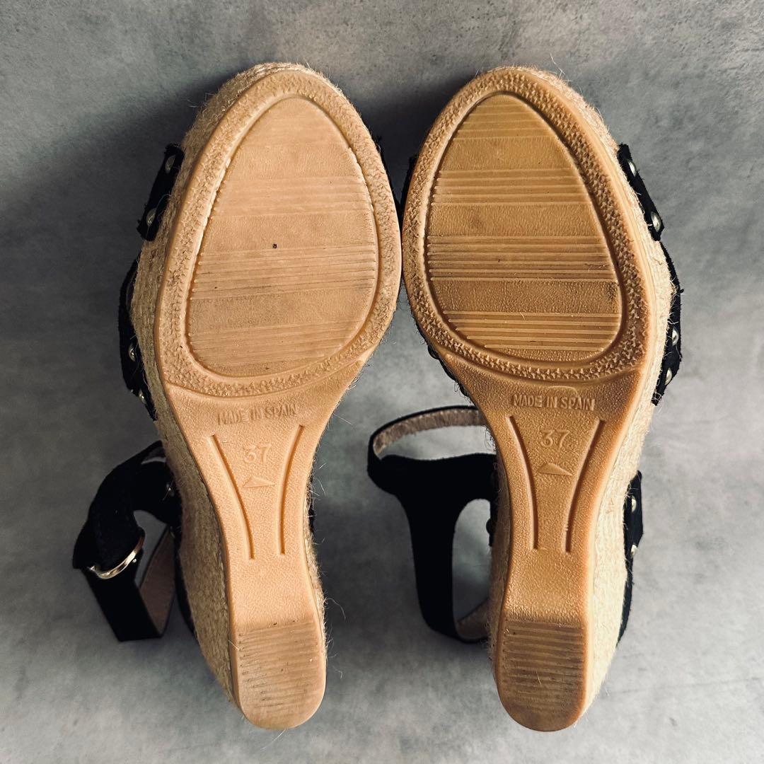 TOCCA スエード　スタッズ　ウェッジソールサンダル 8