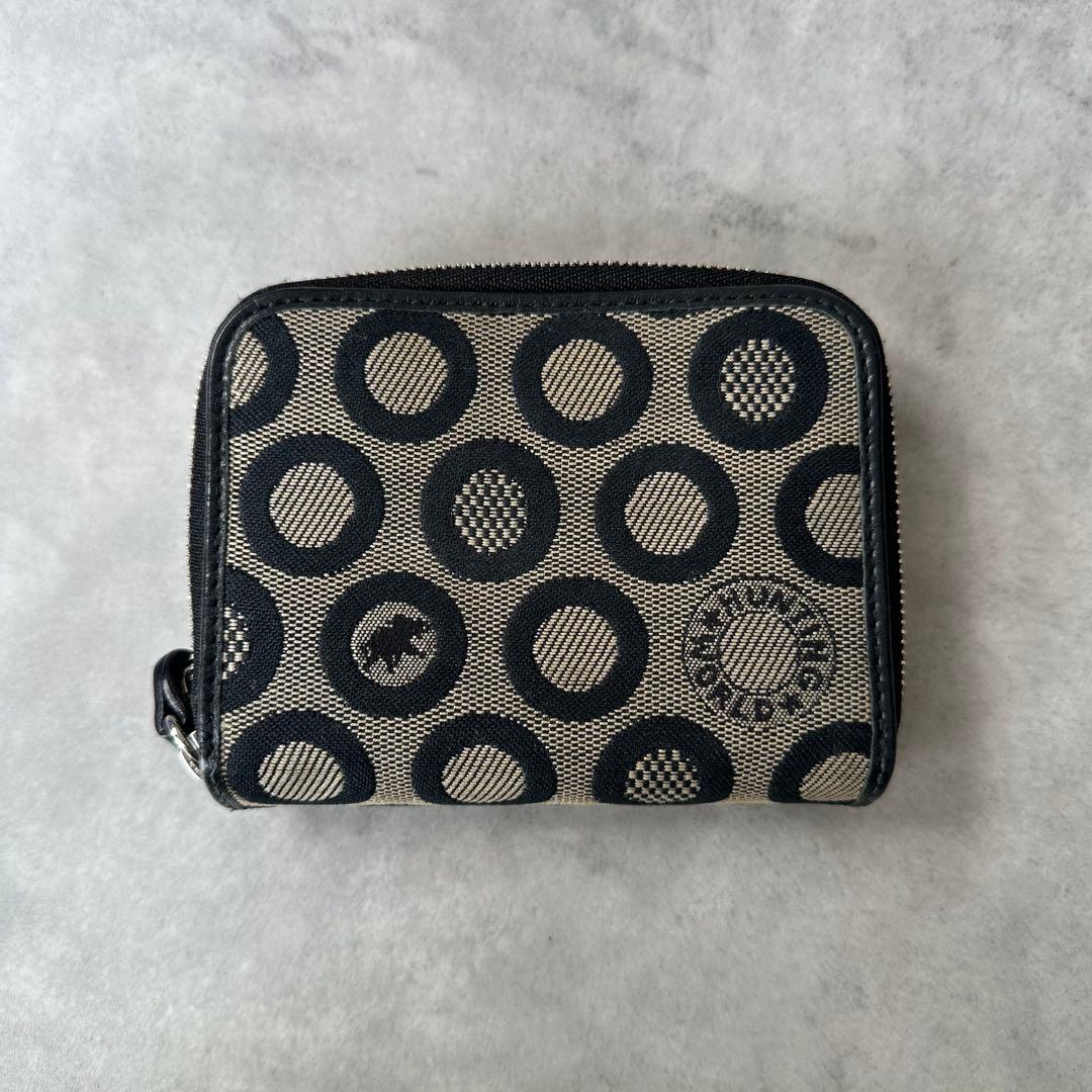 HUNTING WORLD サークル ロゴ 総柄 二つ折り財布　ラウンドジップ 2