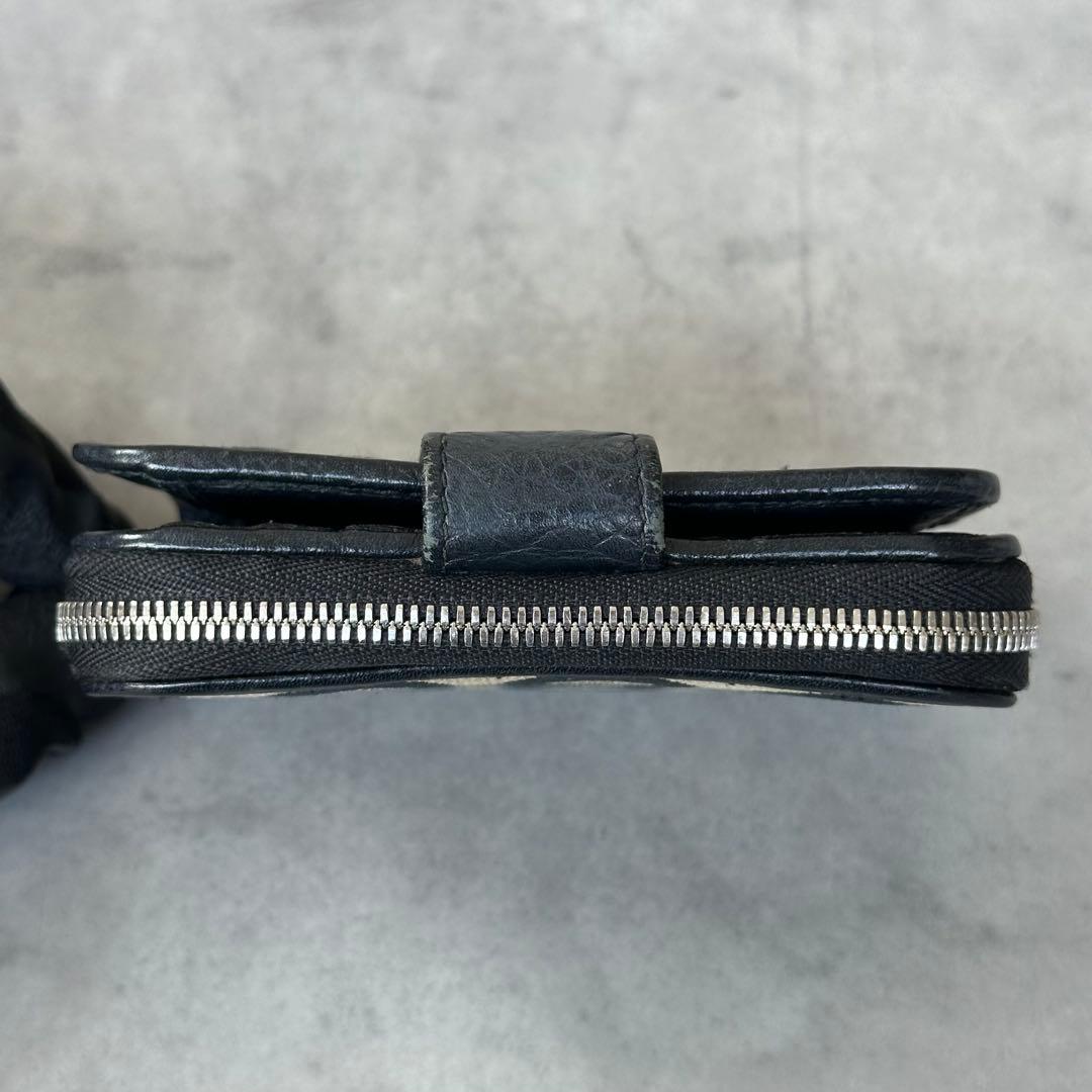 HUNTING WORLD サークル ロゴ 総柄 二つ折り財布　ラウンドジップ 13