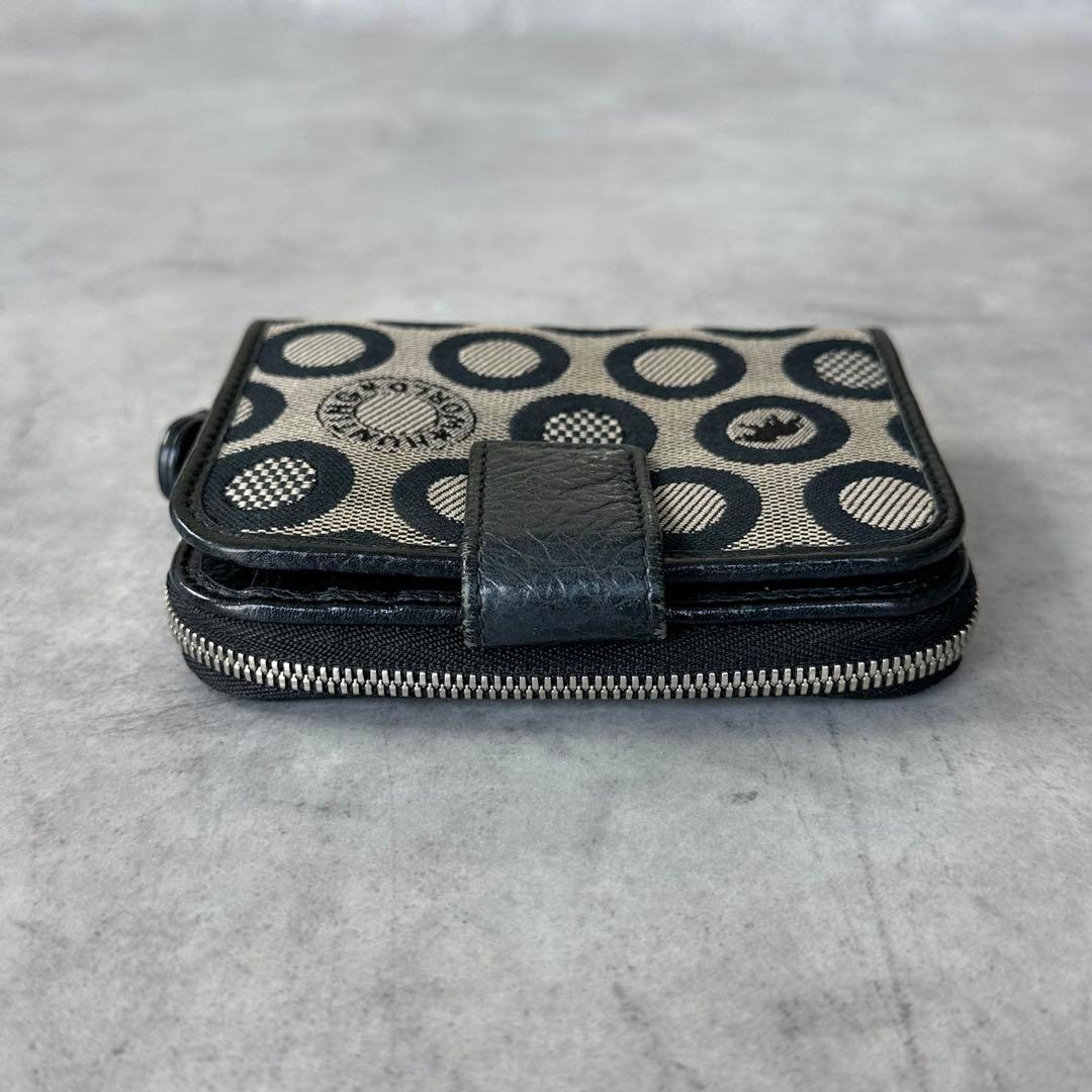 HUNTING WORLD サークル ロゴ 総柄 二つ折り財布　ラウンドジップ 5