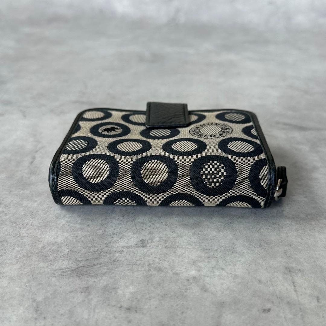 HUNTING WORLD サークル ロゴ 総柄 二つ折り財布　ラウンドジップ 6