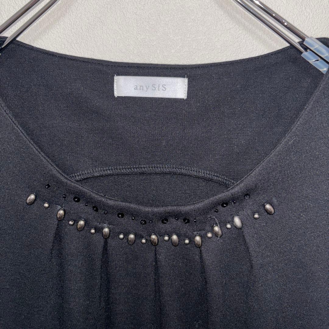 anySiS ノースリーブ ワンピース M ブラックドレス膝上 d668 10