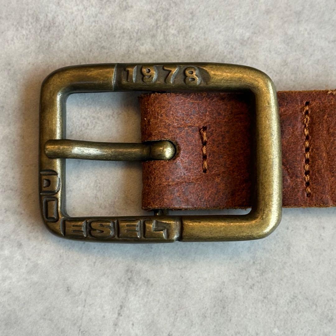 archive DIESEL スタッズ　パンチングメッシュ　レザーベルト 7