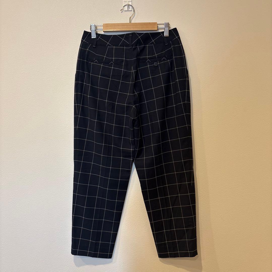 コムサモデルズ テーパードパンツ スラックス　チェック柄　ネイビー 紺色　9 M 4