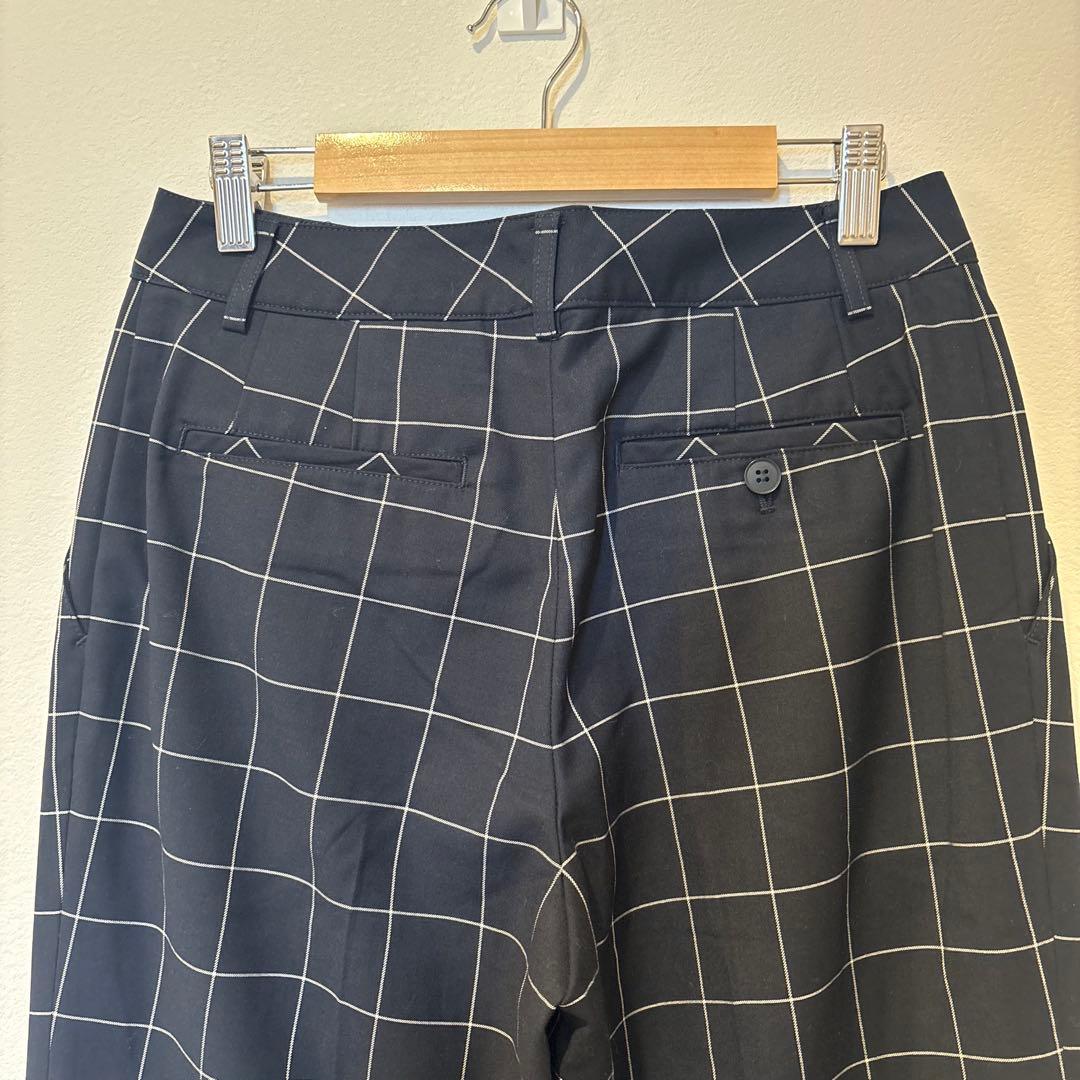 コムサモデルズ テーパードパンツ スラックス　チェック柄　ネイビー 紺色　9 M 5