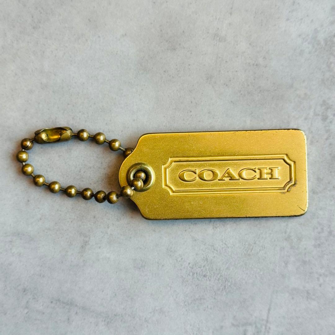 OLD COACH Gold metal hangtag charm ③