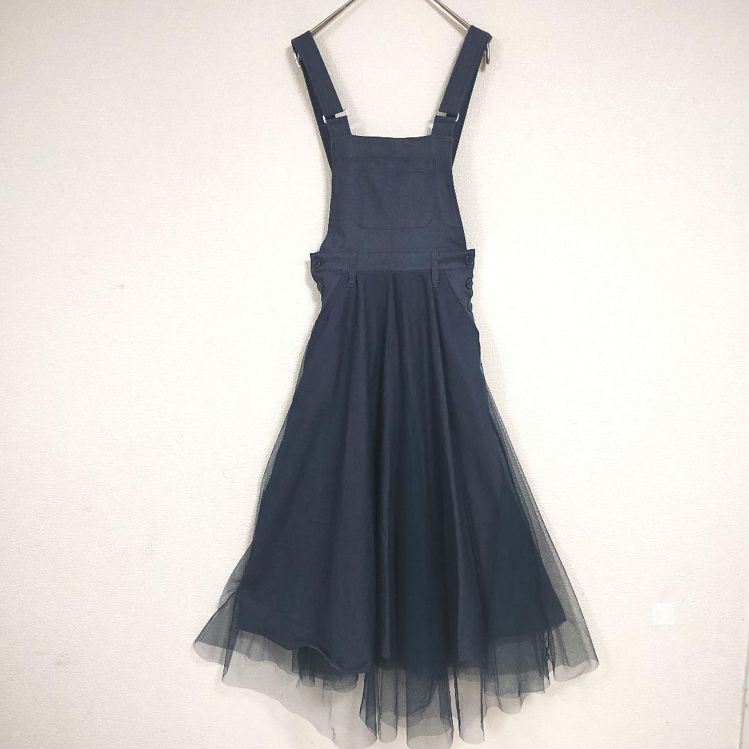 nohea ノヘア ダークネイビー オーバーオール チュールスカート M