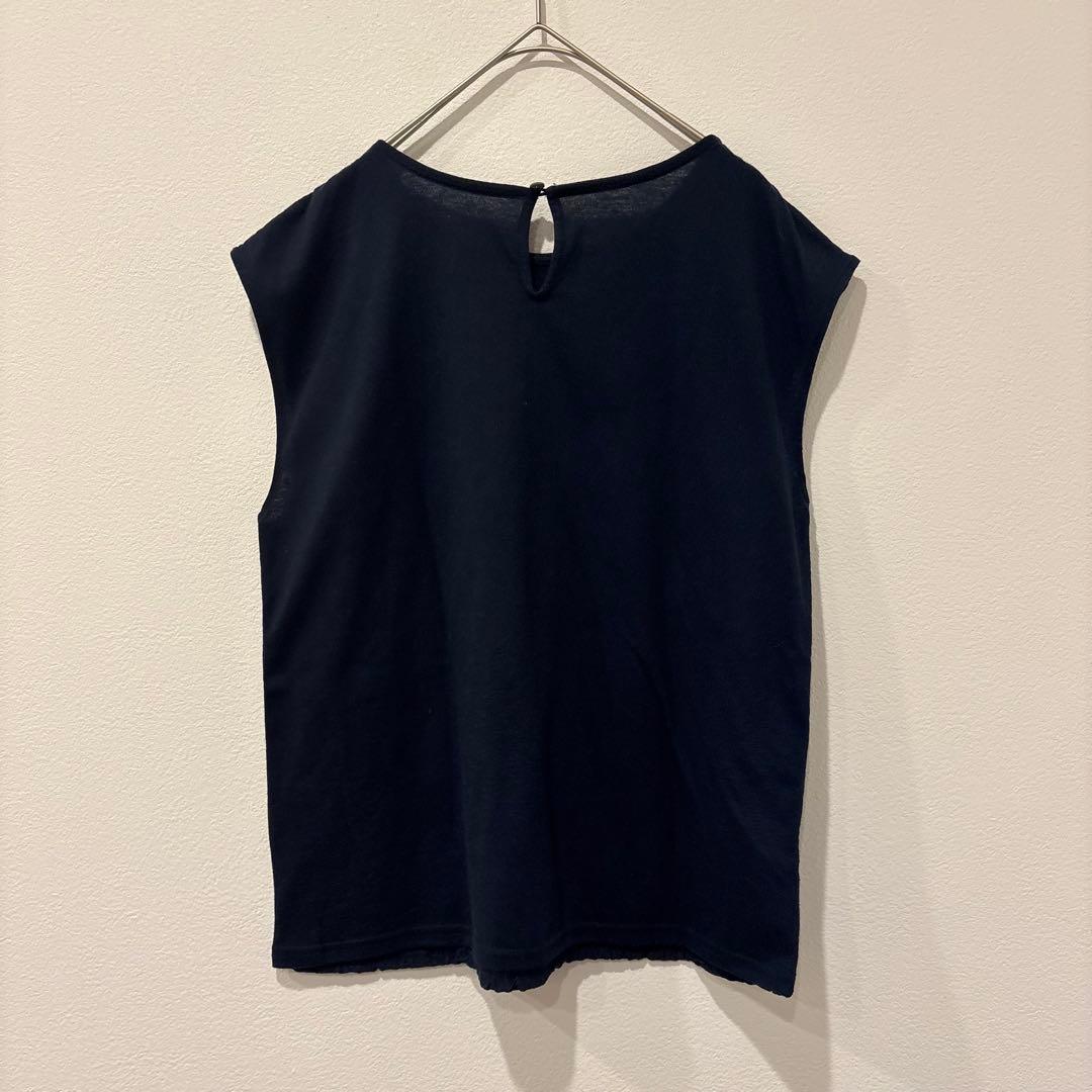 .イマージュ IMAGE レース ノースリーブ トップス 紺 ネイビー　9号 6