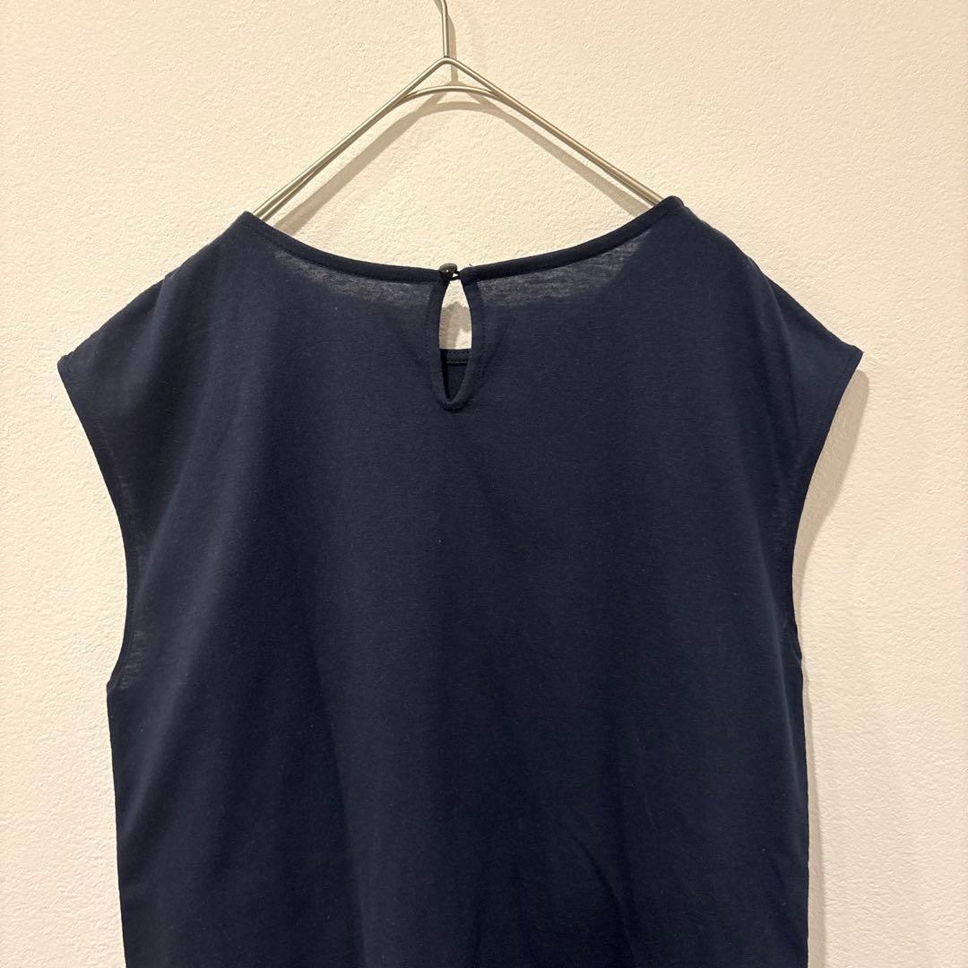 .イマージュ IMAGE レース ノースリーブ トップス 紺 ネイビー　9号 7