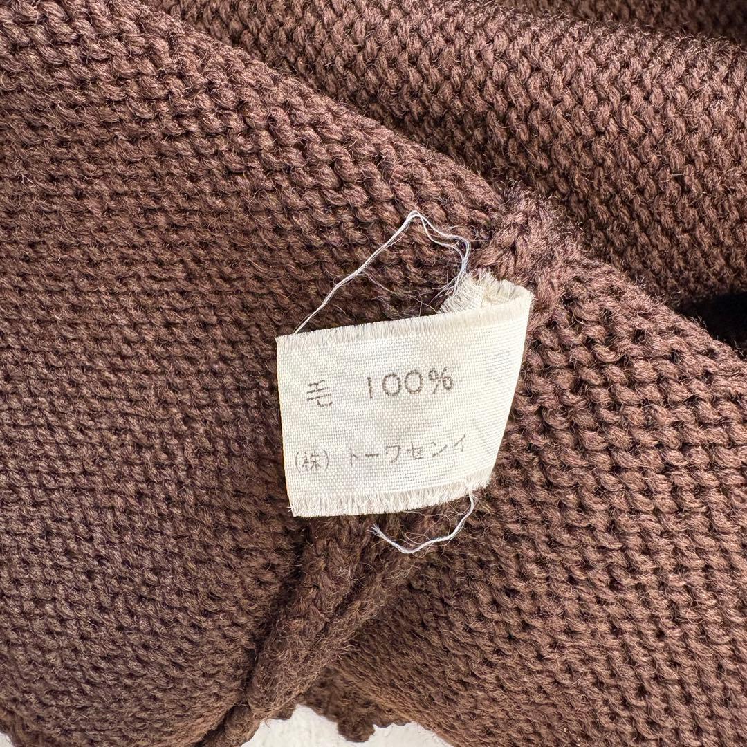 .Towa origin 刺繍　ニットトップス　茶色 ブラウン　七分袖　Tシャツ 13