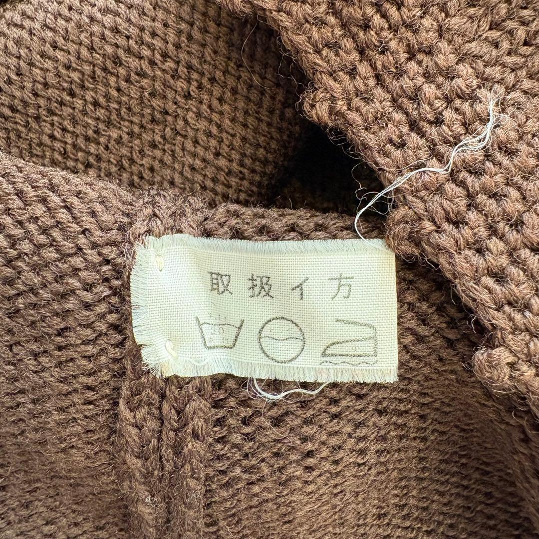 .Towa origin 刺繍　ニットトップス　茶色 ブラウン　七分袖　Tシャツ 14