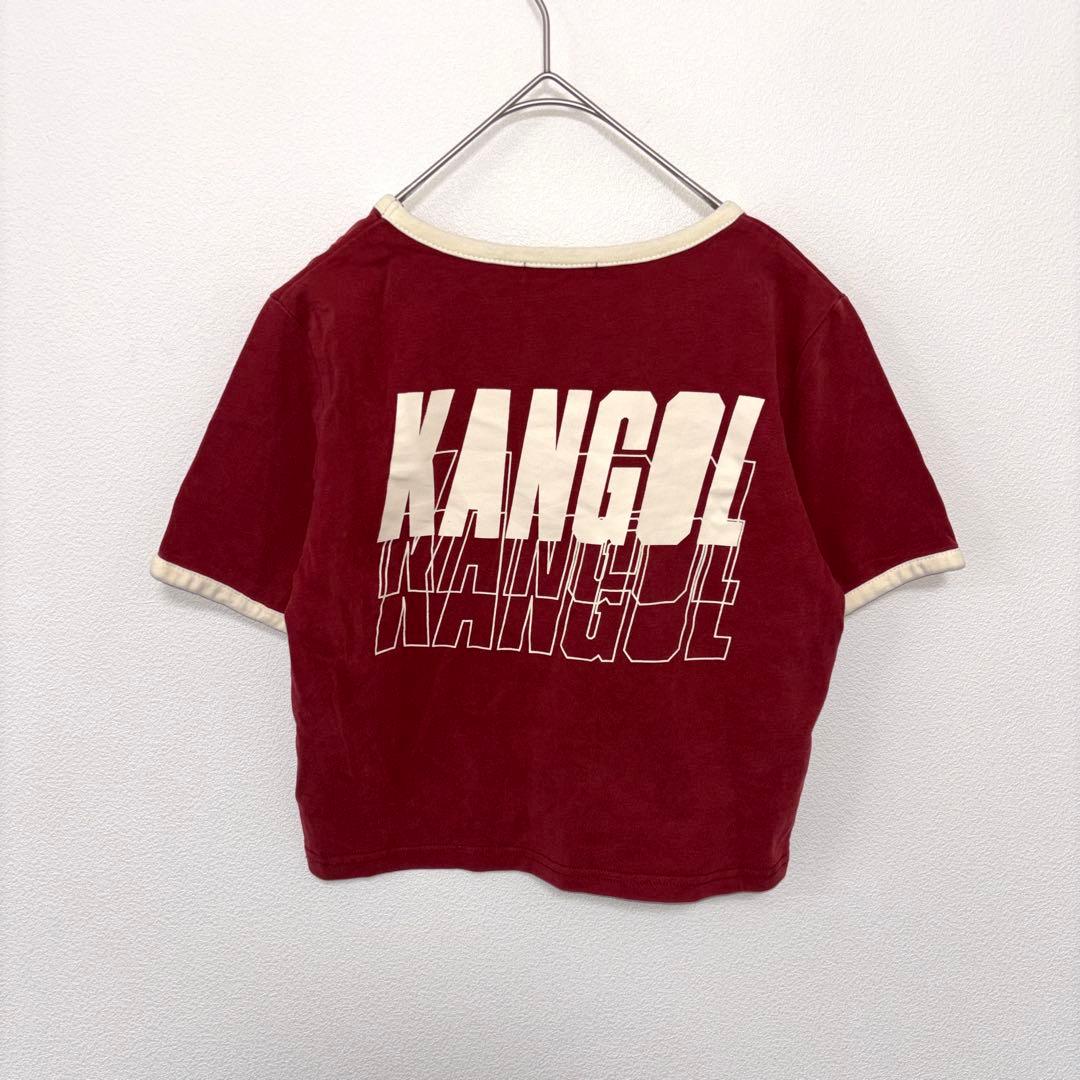 GYDA × KANGOL ワインレッド Tシャツ Fショート丈d695 11