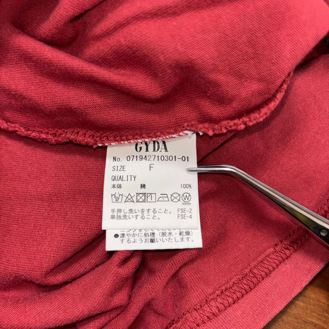 GYDA × KANGOL ワインレッド Tシャツ Fショート丈d695 13