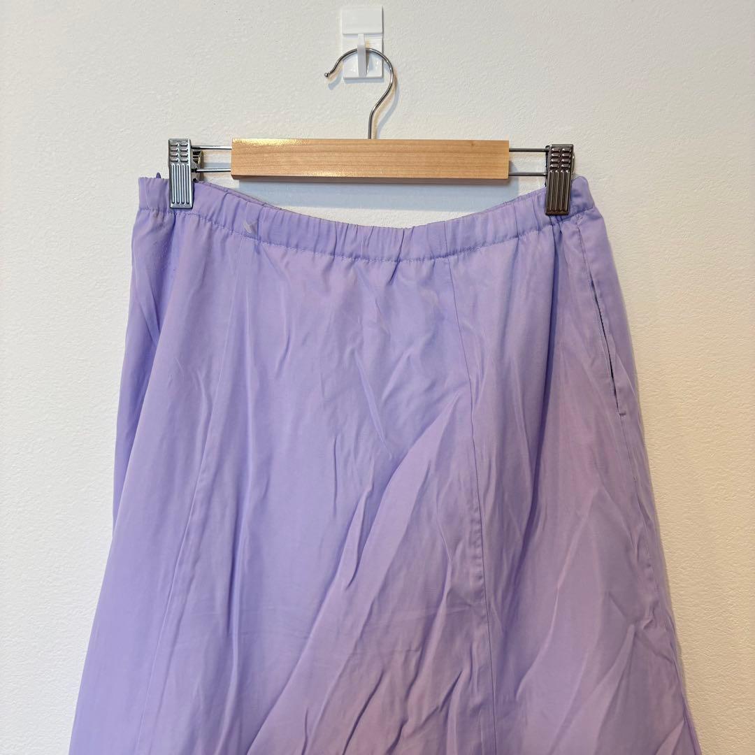 レプシィム フレアスカート ロング 紫　パープル M ウエストゴム 上品　春夏 2