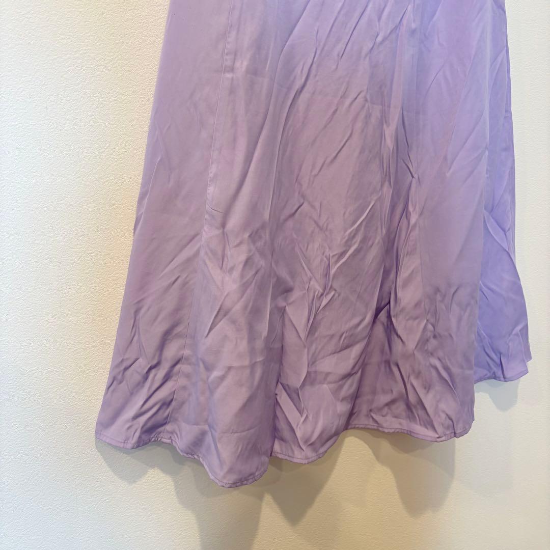 レプシィム フレアスカート ロング 紫　パープル M ウエストゴム 上品　春夏 4
