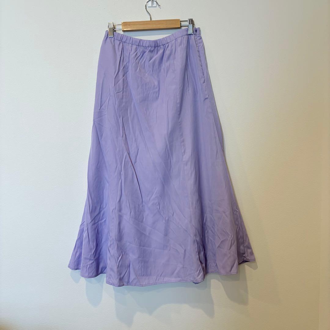 レプシィム フレアスカート ロング 紫　パープル M ウエストゴム 上品　春夏 5