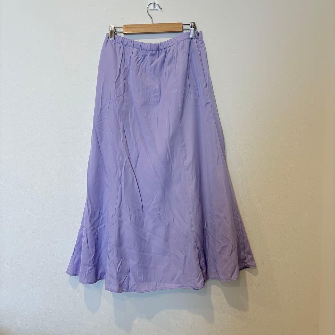 レプシィム フレアスカート ロング 紫　パープル M ウエストゴム 上品　春夏 6