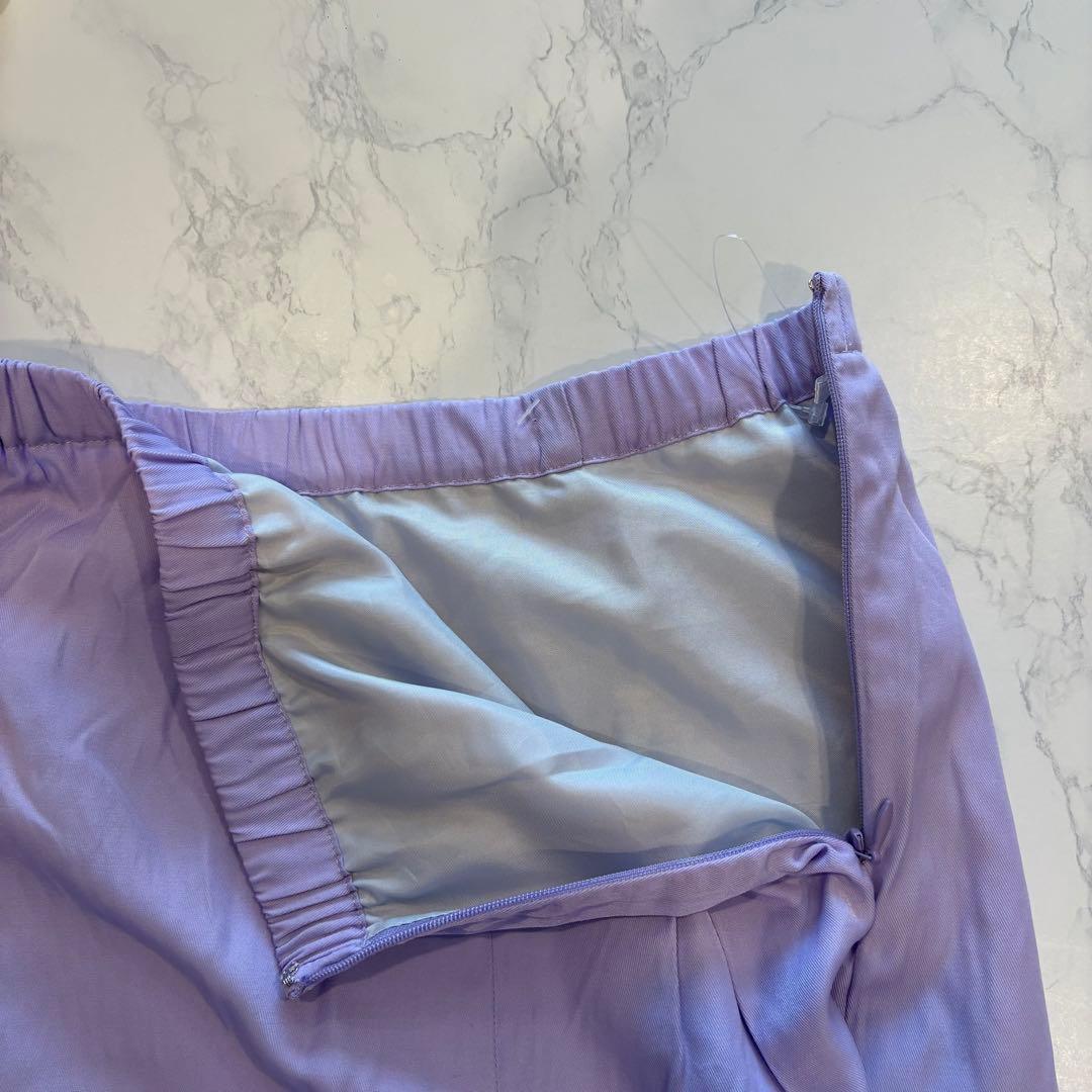 レプシィム フレアスカート ロング 紫　パープル M ウエストゴム 上品　春夏 7