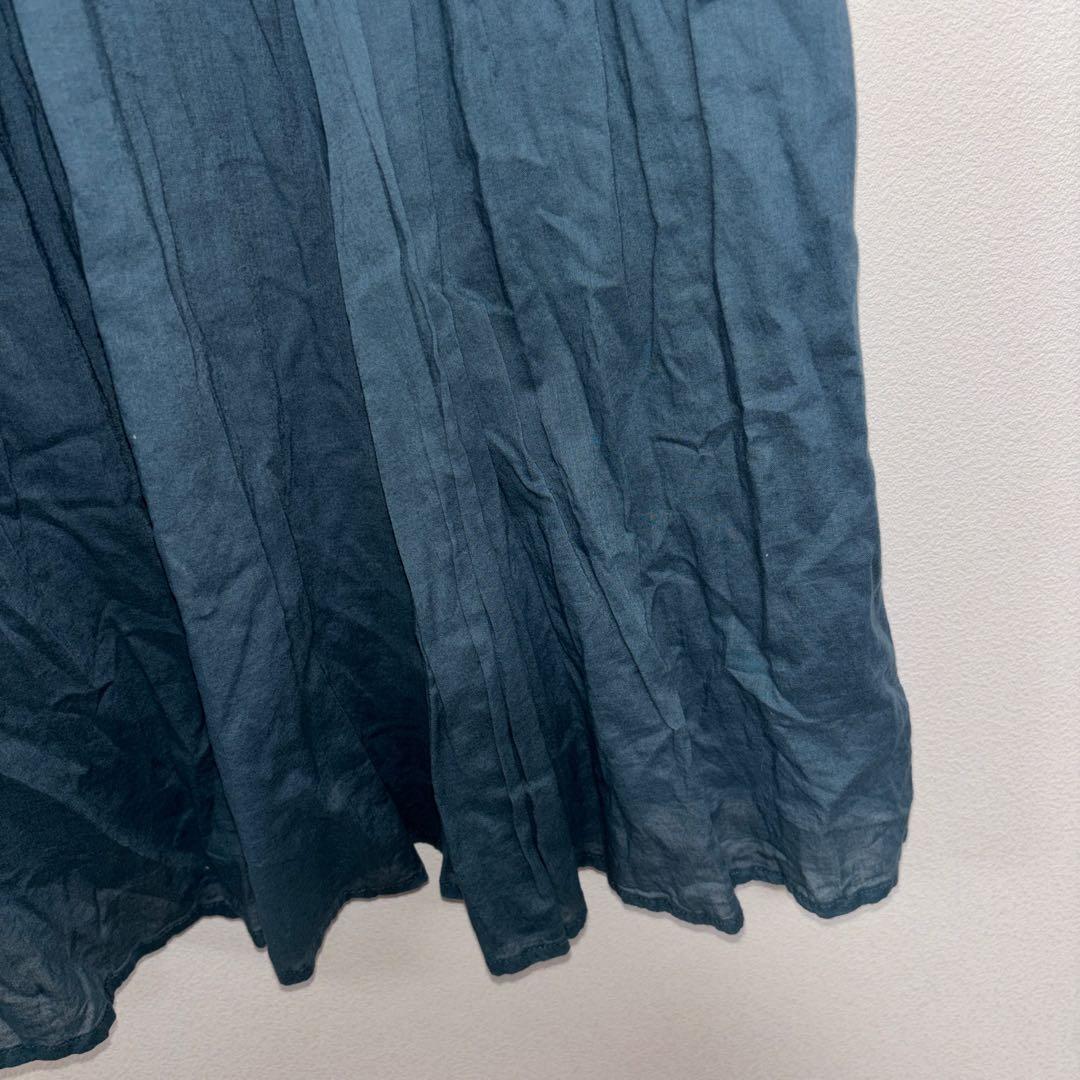 SamansaMos2blueフレアロングスカート青ターコイズブルーF d740 11