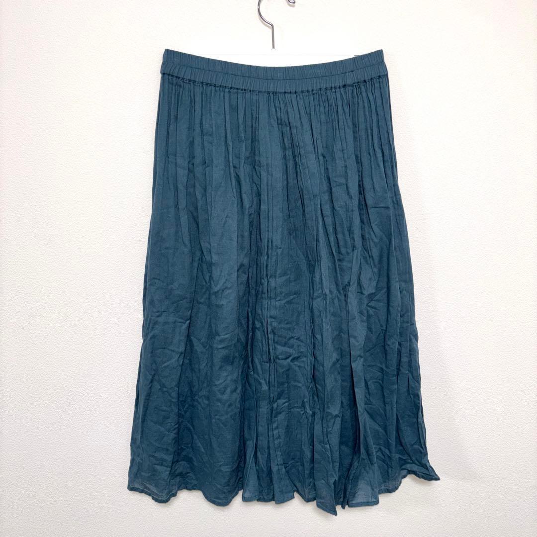 SamansaMos2blueフレアロングスカート青ターコイズブルーF d740 12