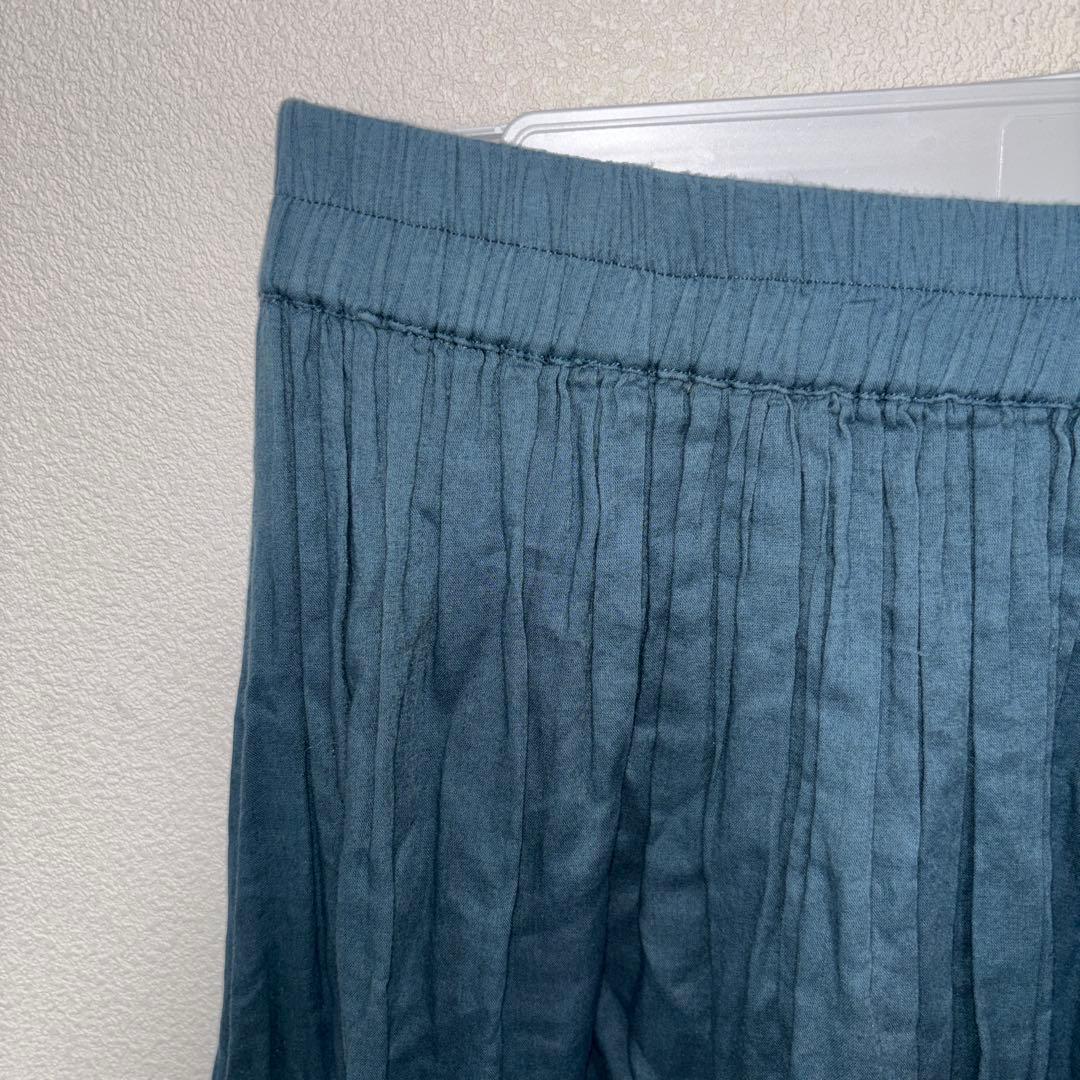 SamansaMos2blueフレアロングスカート青ターコイズブルーF d740 4