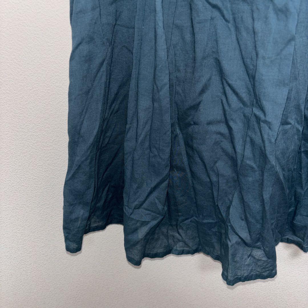 SamansaMos2blueフレアロングスカート青ターコイズブルーF d740 7