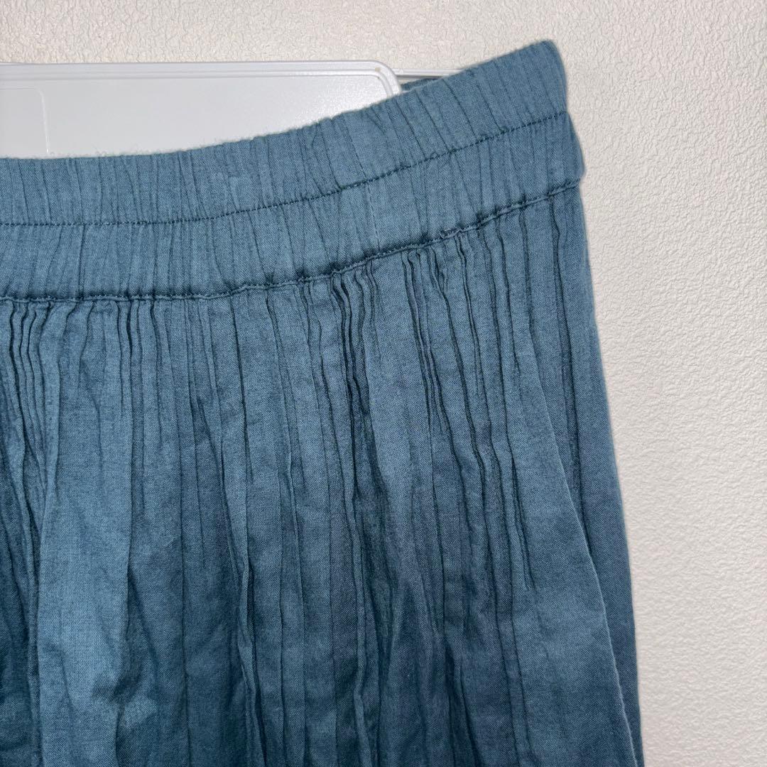 SamansaMos2blueフレアロングスカート青ターコイズブルーF d740 8