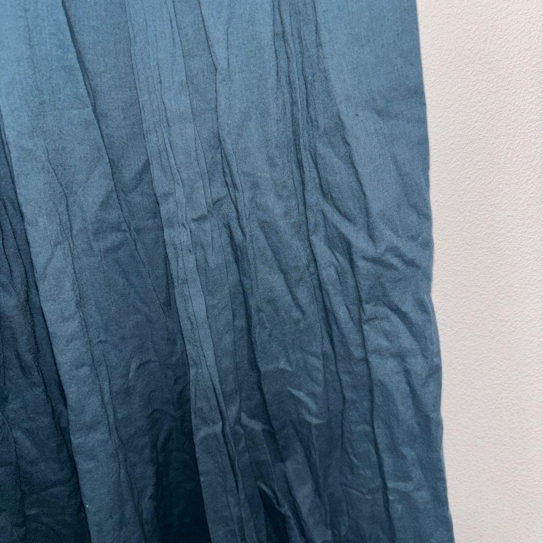 SamansaMos2blueフレアロングスカート青ターコイズブルーF d740 10