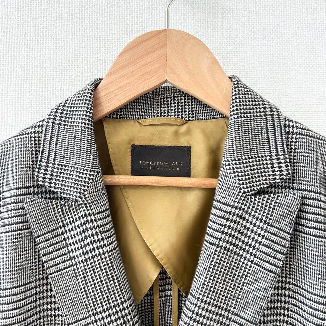 美品✨トゥモローランド　ツイードハウンドトゥース ダブルブレストジャケット　36 4