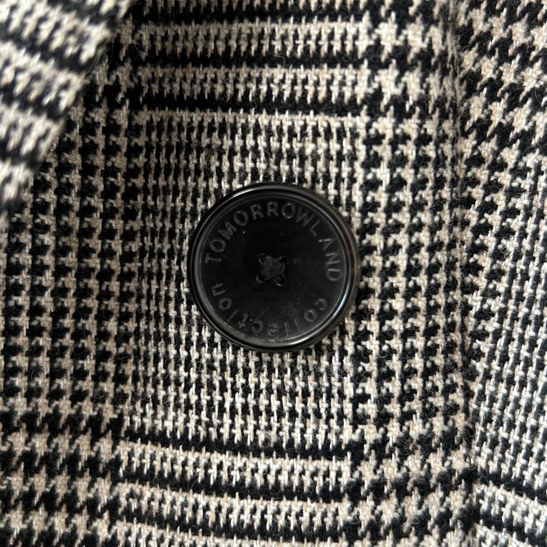 美品✨トゥモローランド　ツイードハウンドトゥース ダブルブレストジャケット　36 5