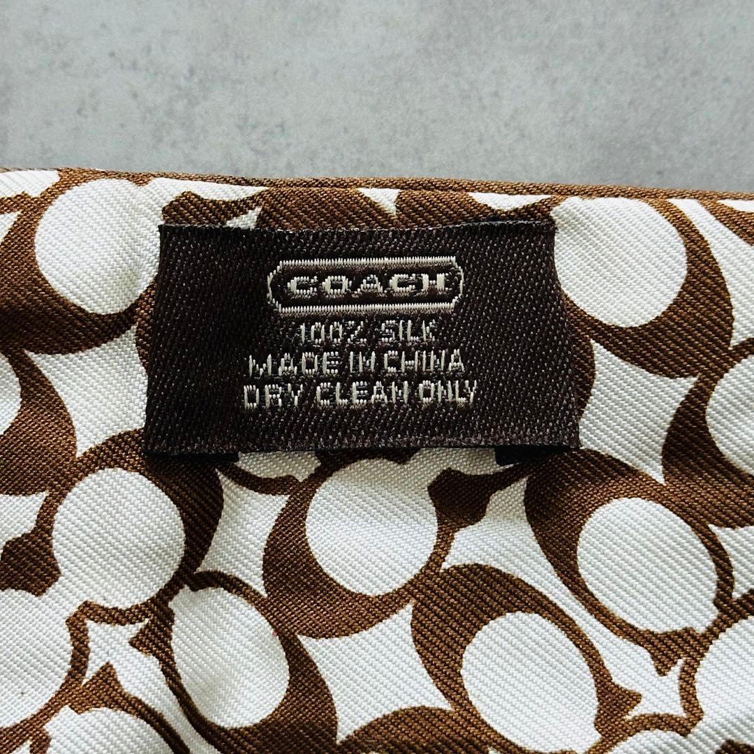 COACH シグネチャー ドット柄 リバーシブル シルクスカーフ ポニーテール 8