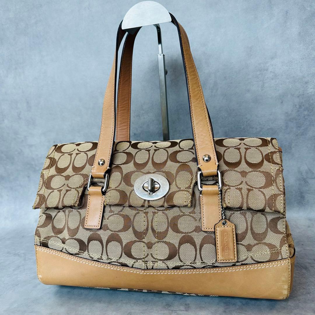 Y2K COACH Signature Turnlock Satchel Bag