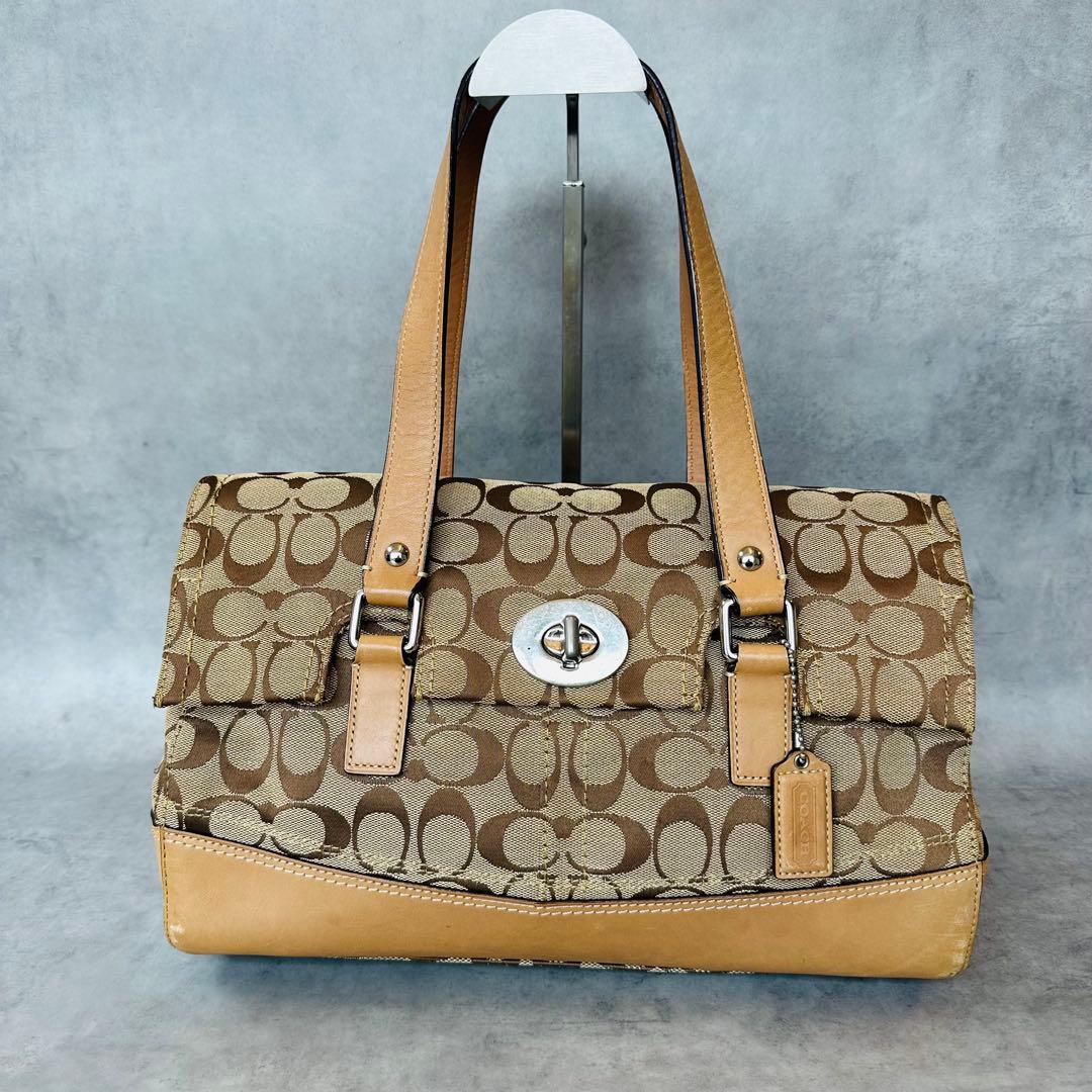 Y2K COACH Signature Turnlock Satchel Bag 2