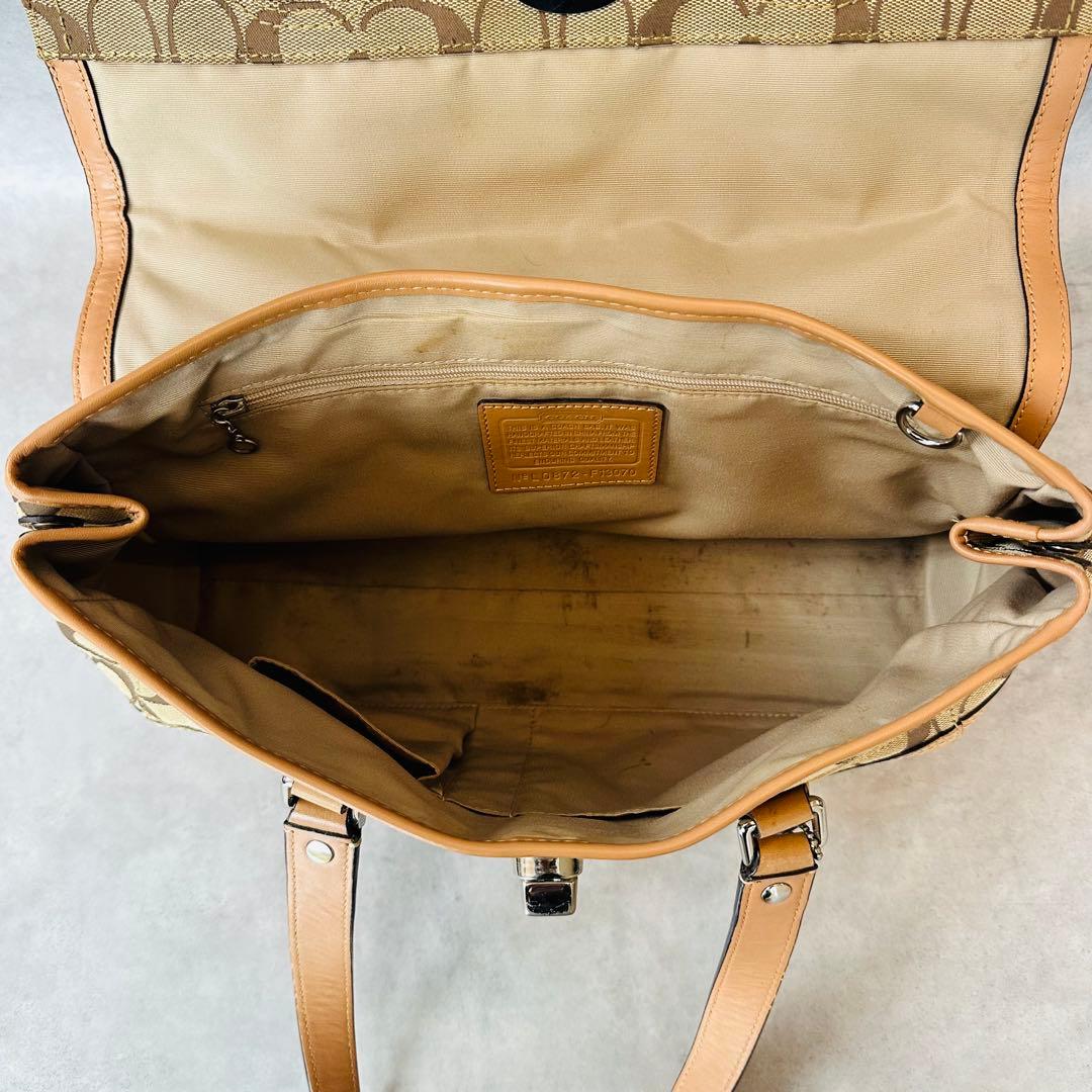 Y2K COACH Signature Turnlock Satchel Bag 12