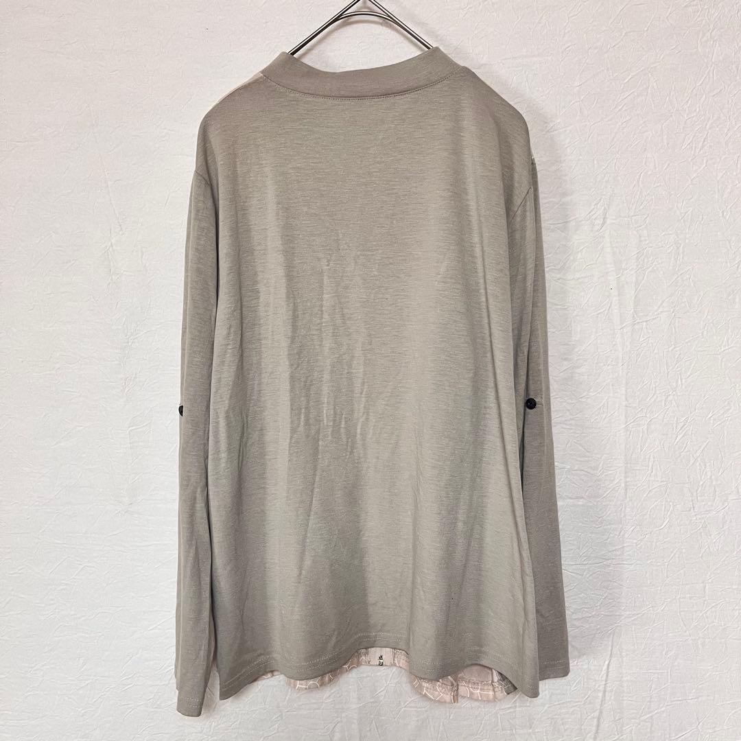 LAFFINEE カーディガン 花柄 シアー 長袖 ベージュ M レース 2