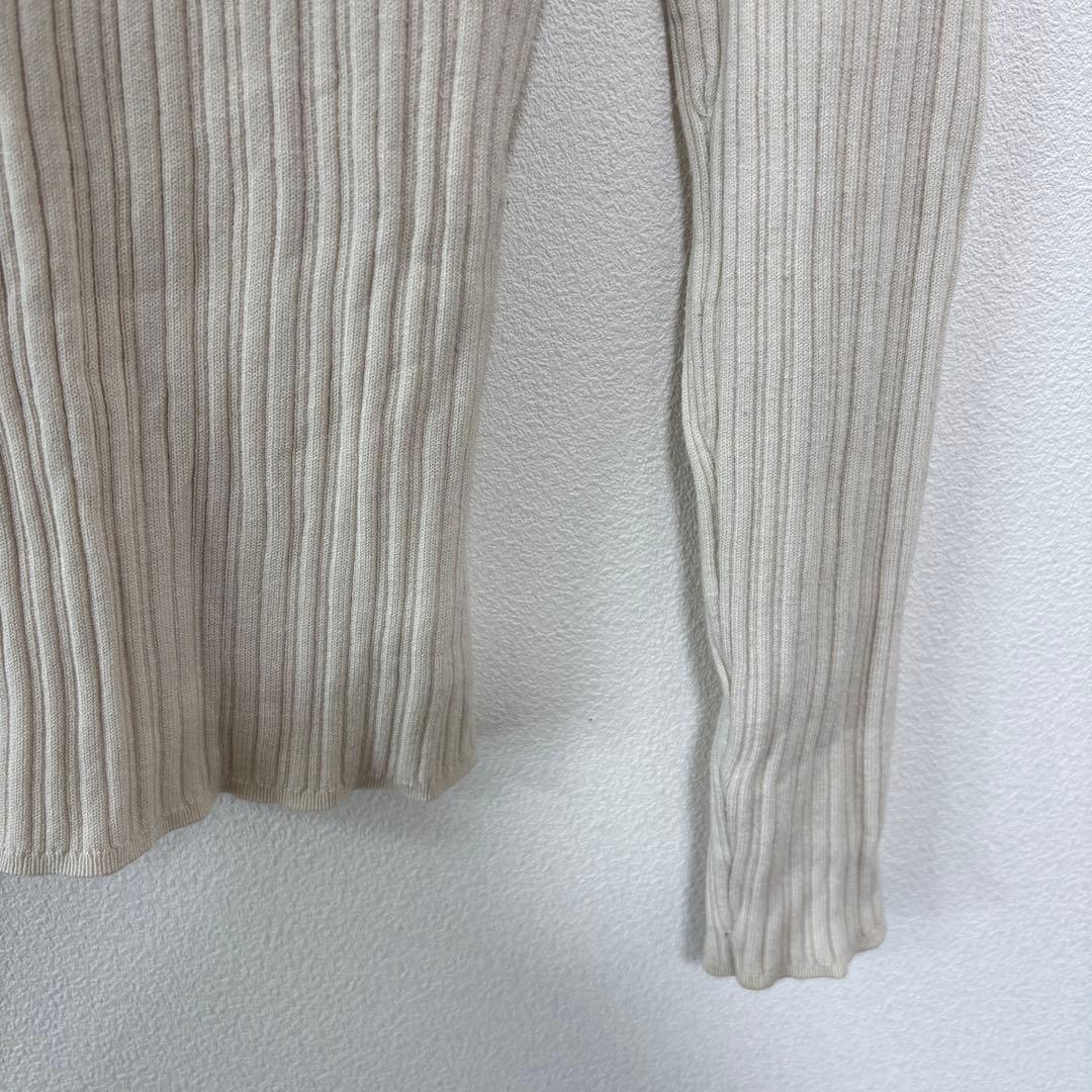 AZUL BY MOUSSY ハイネックフリルリブニット M アイボリーd694 11