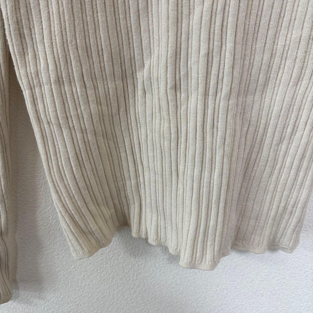 AZUL BY MOUSSY ハイネックフリルリブニット M アイボリーd694 12