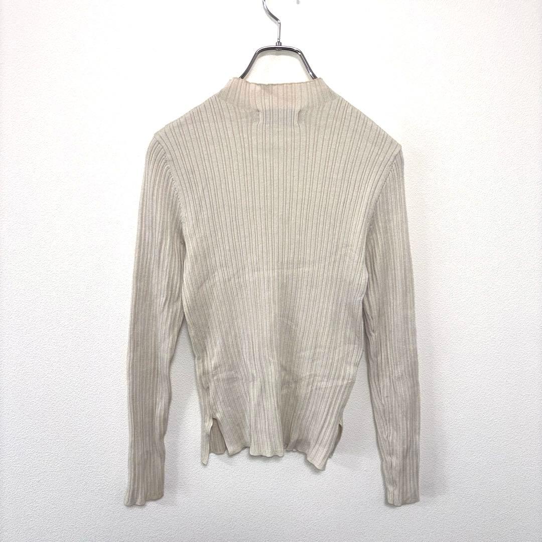 AZUL BY MOUSSY ハイネックフリルリブニット M アイボリーd694 13