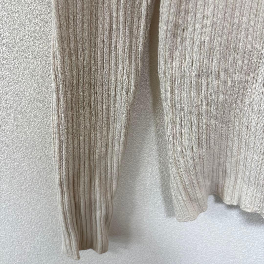 AZUL BY MOUSSY ハイネックフリルリブニット M アイボリーd694 7