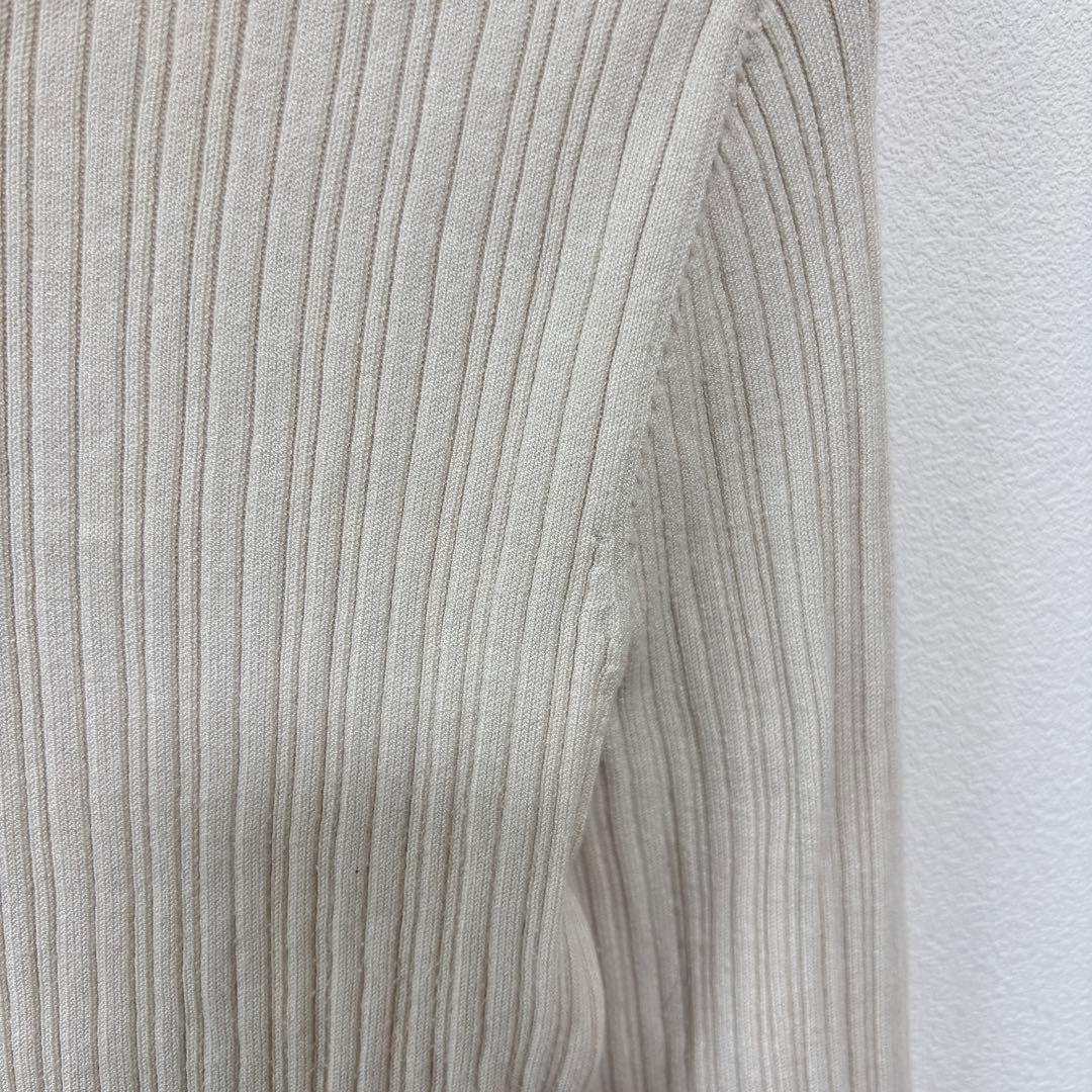 AZUL BY MOUSSY ハイネックフリルリブニット M アイボリーd694 9